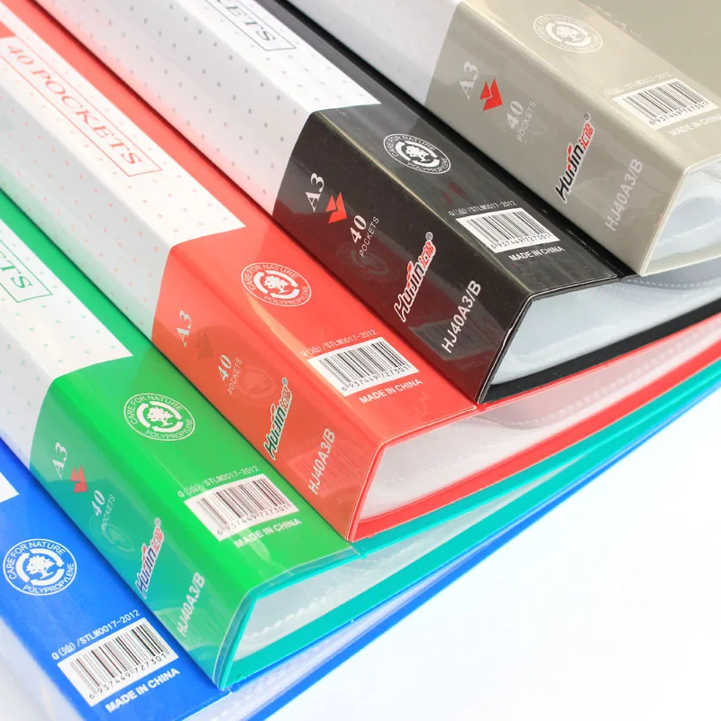 A3 Transparent Info Booklet 8K Drawings Book 8 Open Folder Album of Painting Clip-Painting Storage Bag 40 60 Page Customizable P