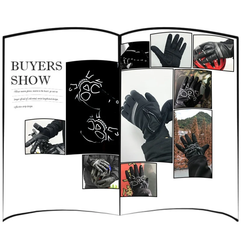 Мужские и женские мотоциклетные перчатки, гоночные перчатки для мотокросса с сенсорным экраном, флисовые перчатки на молнии, нескользящие