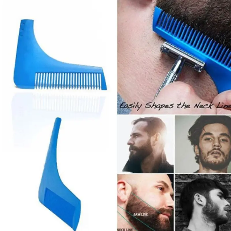 Mens Facial Hair Beard Shaper Mold Plastic Guide Template Brush Combs Lines Symmetry Trim Shaping Barber 1 Mens Facial Hair Beard Shaper Mold Plastic Guide Template Brush Combs Lines Symmetry Trim Shaping Barber 2