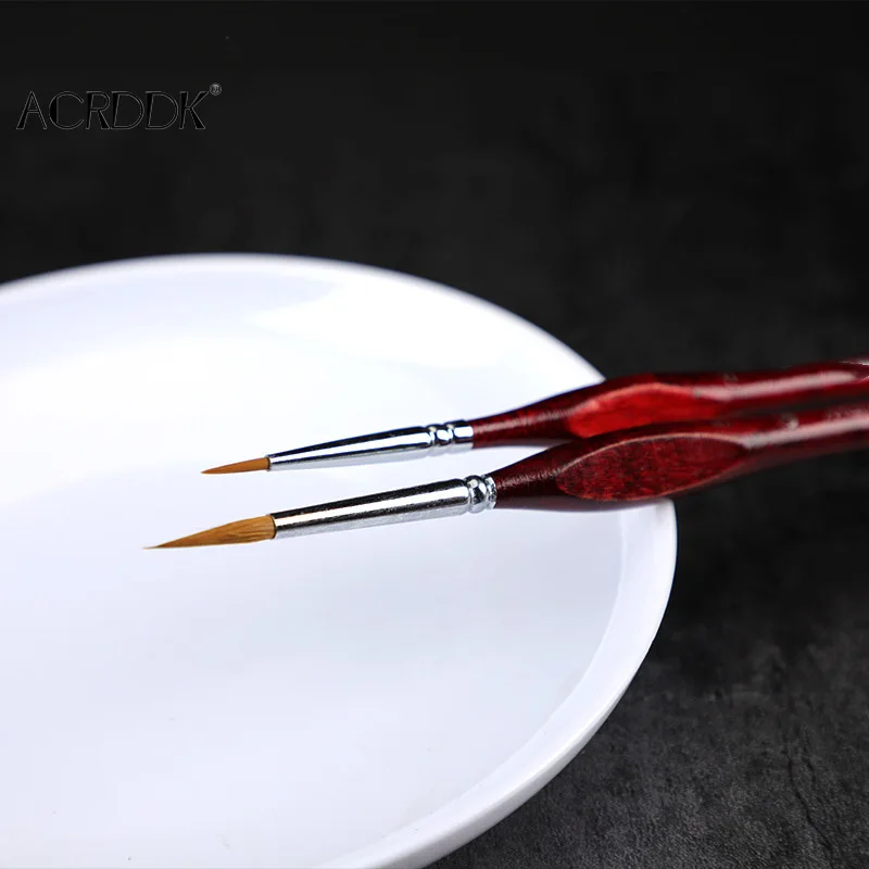 9Pcs/Set Miniature Paint Brush Kit Professional Sable Hair Fine Detail Art Model Tools FL 5