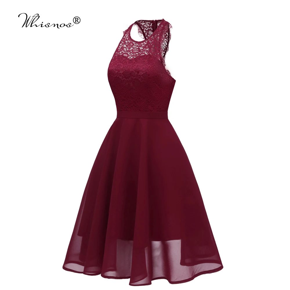 

Sexy Lace Backless Red Wine Short Prom Dresses 2020 Elegant Semi Formal Gala Dress Gown Puffy Vintage Knee Length Evening Gowns