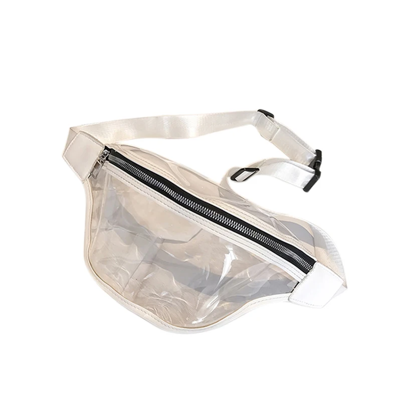 White Карманная сумка на плечо ПВХ прозрачная диагональная нагрудная Сумка Женская дорожная сумка - Цвет: White