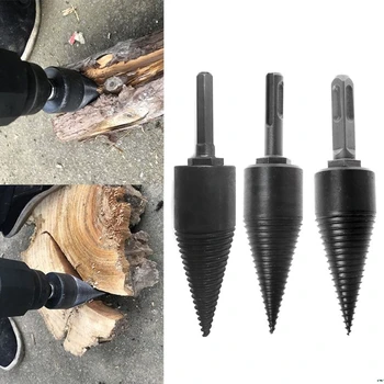 

130x32mm Firewood Machine Drill Wood Cone Reamer Punch Driver Drill Bit Split Drilling Tools