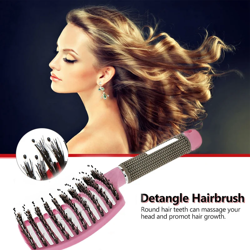 Bristle Hair Brush Scalp Massage Comb Magic Detangle Hairbrush For Tangle Hair Brush Salon Hairdressing Styling Tools Massager 3