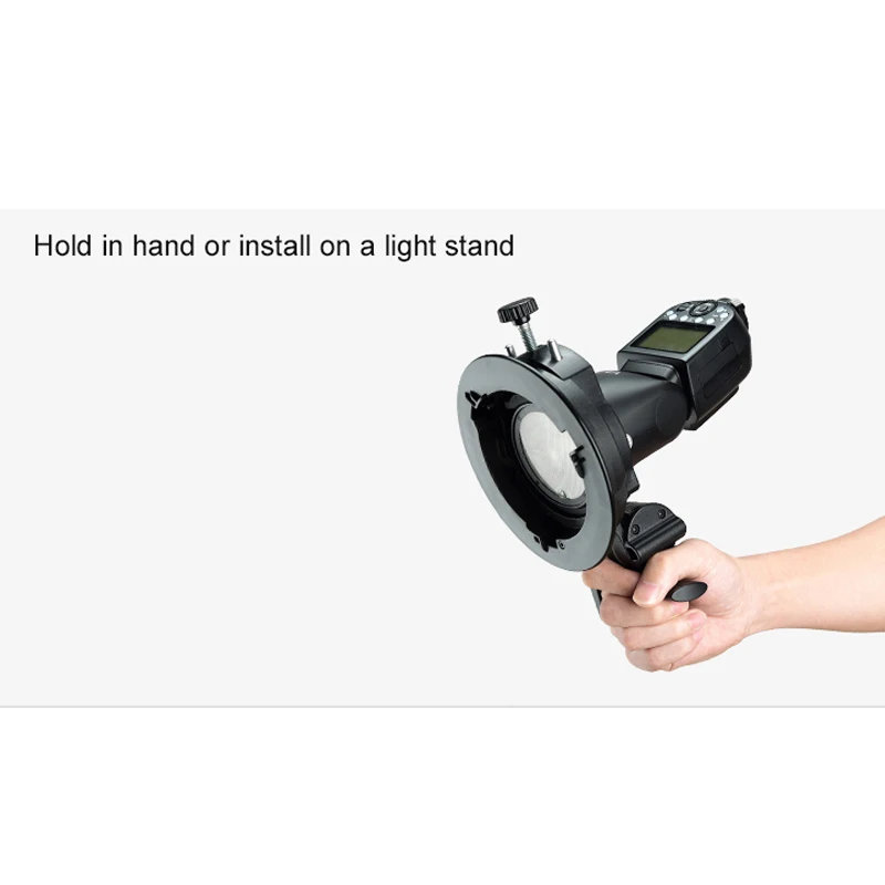 Godox Speedlite Bracket Bowens Mount Flash Holder for Godox V1 Round Head Speedlite V860II TT350 Series outdoor Flash bracket