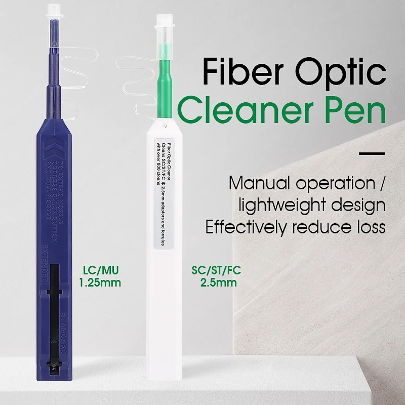 One-Click Pen Type Optical Fiber Cleaner, 1.25mm/2.5mm Cleaning Tools For SC/LC/FC/MU Connector