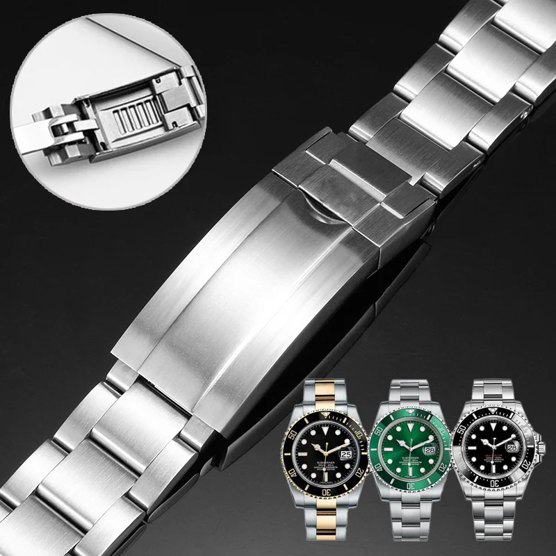 20mm Watchbands For Rolex SUBMARINER DAYTONA Yacht-Master GMT Watch Band Strap glidelock Clasp Stainless Steel Bracelet | Наручные часы