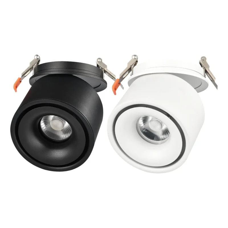 Dimmable 10w 15w 20w COB Ceiling Recessed LED Downlight Cut Hole 95mm 360degree Rotatable 90degree Foldable Indoor Spot Light