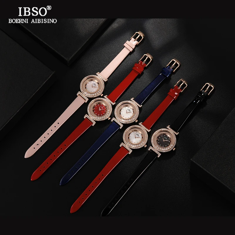 IBSO, женские кварцевые часы, Роскошные, кристалл, стразы, часы, модные, Montre Femme, Женские кварцевые наручные часы, Relogio Feminino