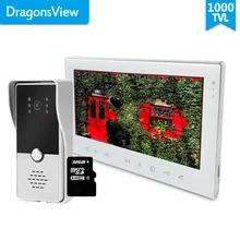Dragonsview видео телефон двери дверной звонок Камера Проводной Домашний домофон 7 дюймовые часы с записью времени Водонепроницаемый День ночного видения рингтоны