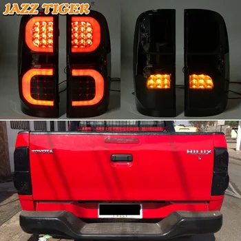 

2Pcs Car Smoke Led Taillights For Toyota Hilux Vigo KUN26 SR SR5 Workmate 2004-2015 Pickup Reverse Brake Lamp Rear Fog Light Drl