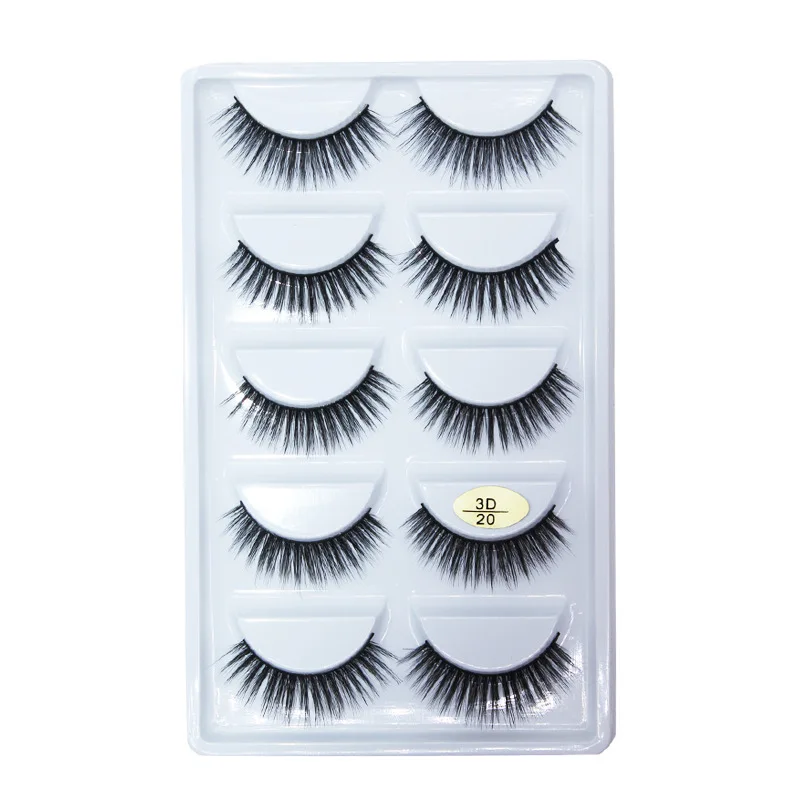 

5 Pairs Of Natural False Eyelash Makeup Extended Lashes Handmade Soft And Comfortable Eyelashes 3D Stereo Thick Eyelashes