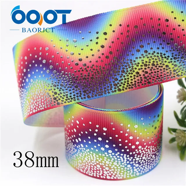 I-19911-2130 OOOT BAORJCT I-19911-2126, 38 мм, 10 ярдов красочные градиентные бронзовые корсажные ленты, лук крышка DIY, fitas para artesanato - Цвет: I-19911-2130