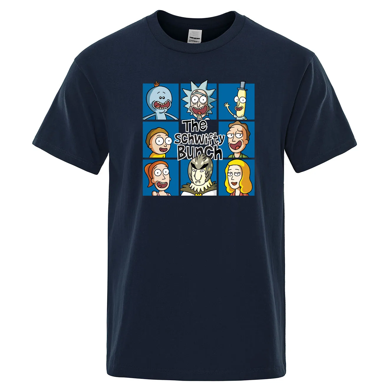 Футболки Рик и Морти, топы с принтом The Schwifty, Мужская хлопковая футболка, летняя забавная футболка в стиле аниме, мужские футболки с коротким рукавом и круглым вырезом