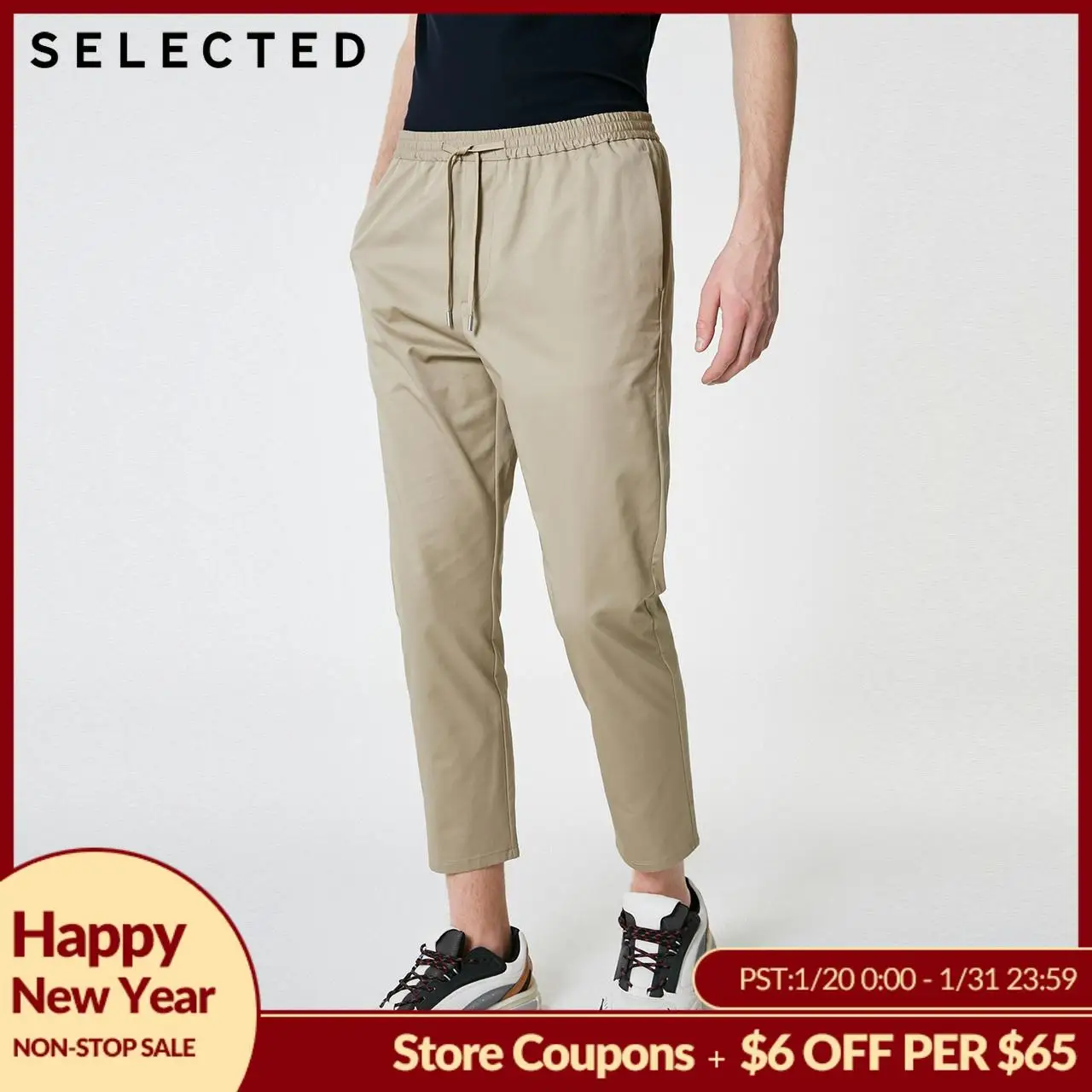 

SELECTED Men's Cotton-blend Pure Color Loose Fit Harem Pants S|419214543