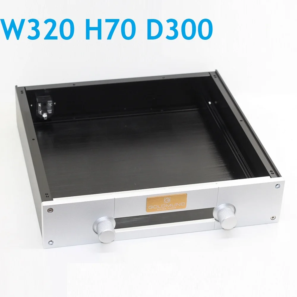 

W320 H70 D308 Anodzied Aluminum Front Stage Chassis DIY Box Preamp AMP Decoder Enclosure Power Amplifier Housing DAC Shell PSU