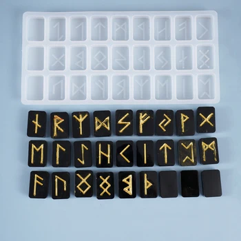 

DIY Crystal Epoxy Mold Rune Letter Creative Personality Divination Energy Symbol Silicone Mold