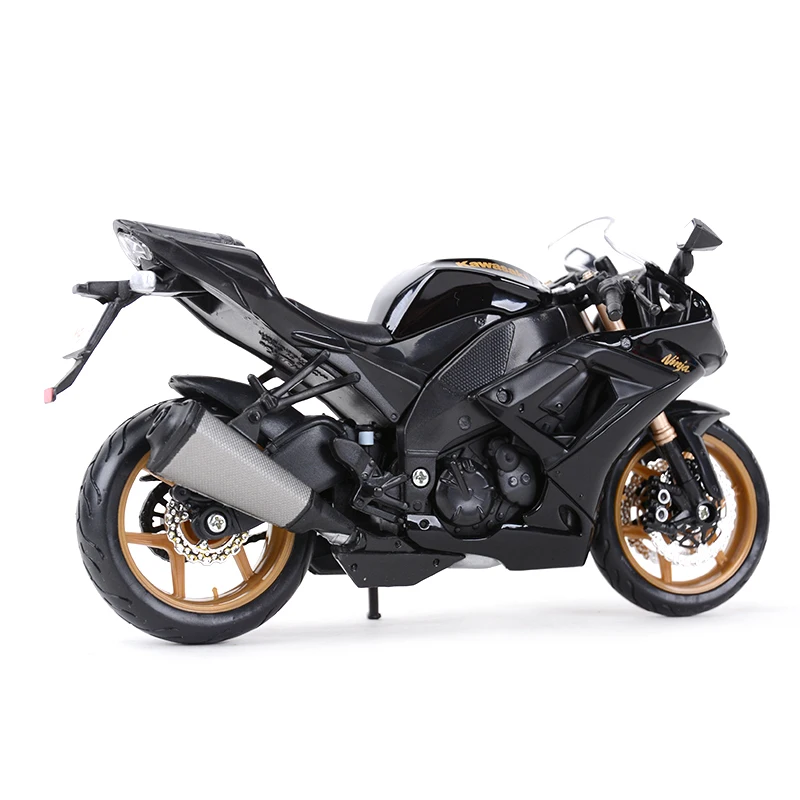 Коллекционные модели мотоциклов Maisto 1:12 Kawasaki Ninja ZX 10R Black Die Cast хобби|Модели