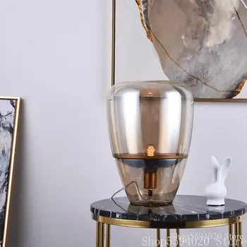 

Scandinavian BROKIS Knot Table Lamp Glass Balloon Lamp Living Room Desk Lights Bedroom Bed Simple Cognac Model Glass Table Lamp