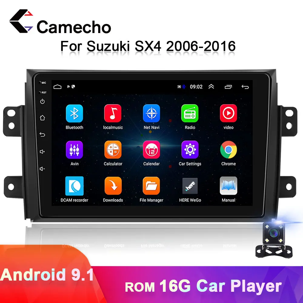 Camecho 2Din Android 9 1 автомобильный Радио мультимедийный видео плеер ''Автомобильный GPS Навигация стерео для Suzuki