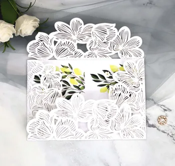 

Laser Cut Hollow Flower Wedding Invitation Card Greeting Cards Party Decor Supplies
