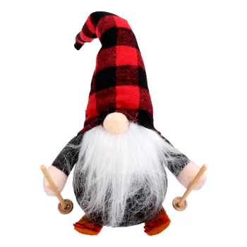 

1pc Christmas Faceless Skiing Old Man Window Ornament Lovely Faceless Doll Decor