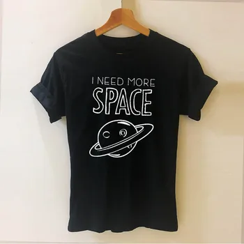 

I Need More Space Letters Printed Animal T Shirt Funny Teeshirt Women Clothing Casual Short Sleeve Tops Tees DropShipping