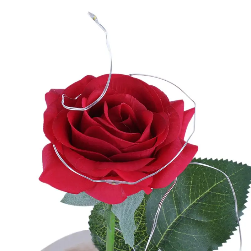 День Святого Валентина искусственный Galaxy Rose Flower USB Powered светодиодный светильник в стеклянном подарок для женщин