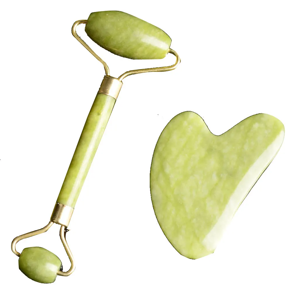 Natural Facial Jade Roller Face Thin + Body Gua Sha Board Body Massager