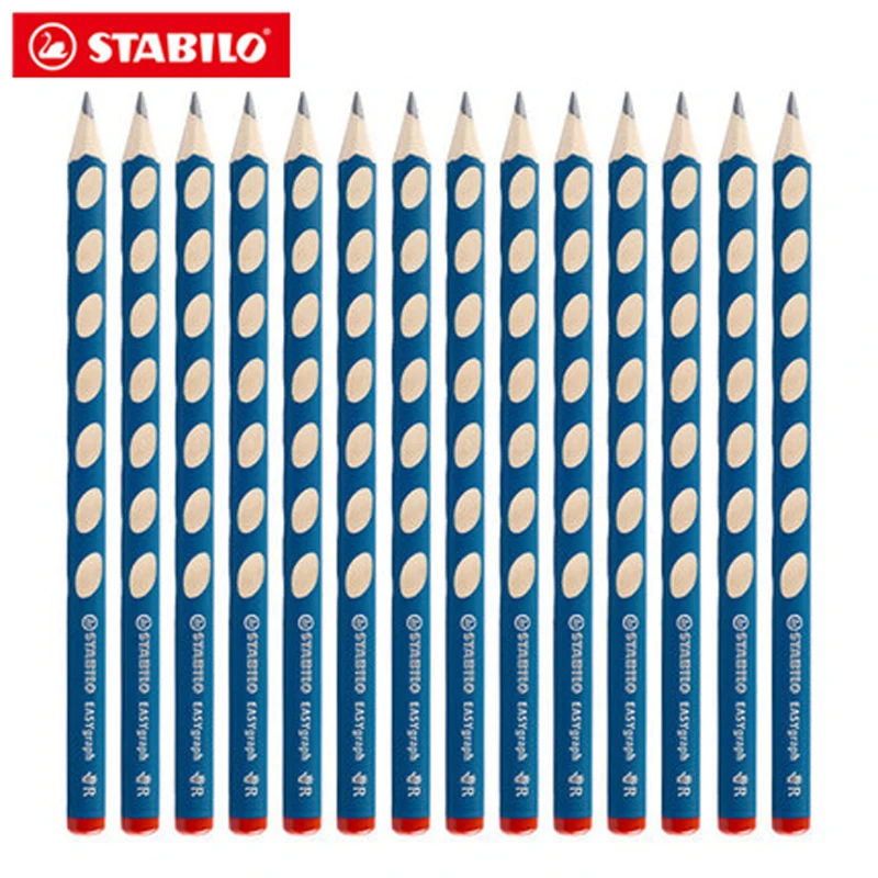 Stabilo 322, треугольный карандаш с толстым отверстием, HB, для детей, начинающих, коррекция, ручка, против укуса, практичный карандаш