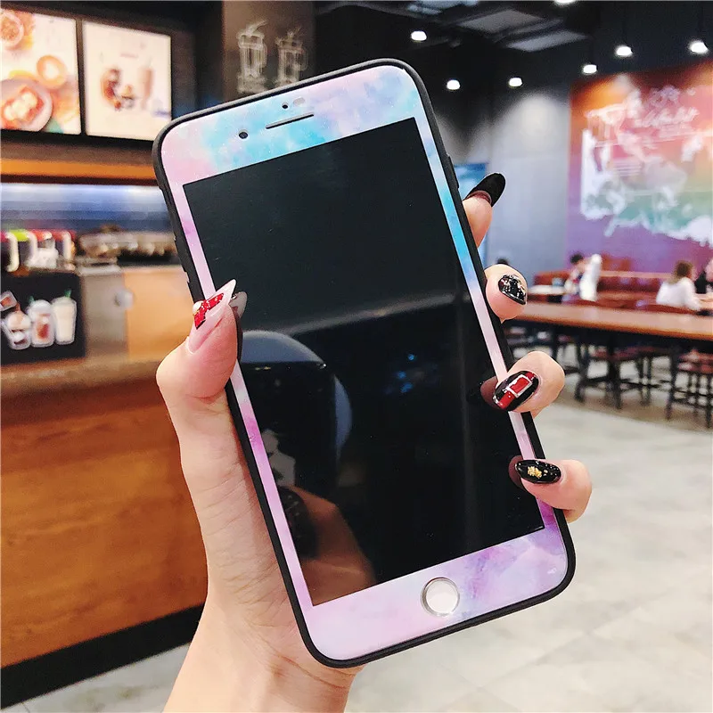Цветной мультяшный протектор экрана для iPhone 11 Pro Max 3D мягкий край закаленное стекло для iPhone XS MAX XR 7 8 PLUS шикарное стекло