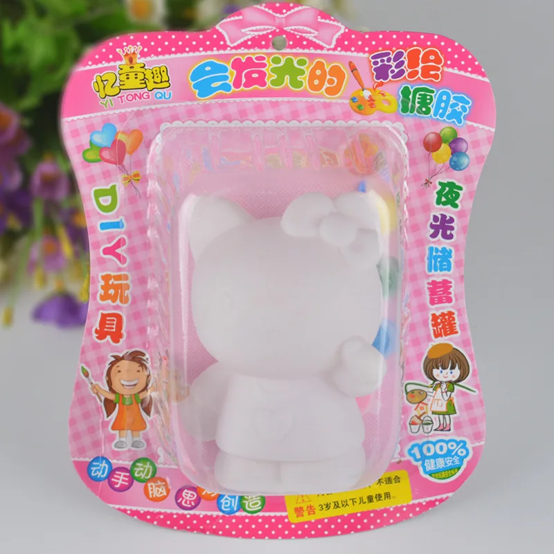 

Vinyl Painting Coloured Drawing Doll DIY Night Light Coin Bank Children Handmade DIY Shining White Film Coloured Drawing