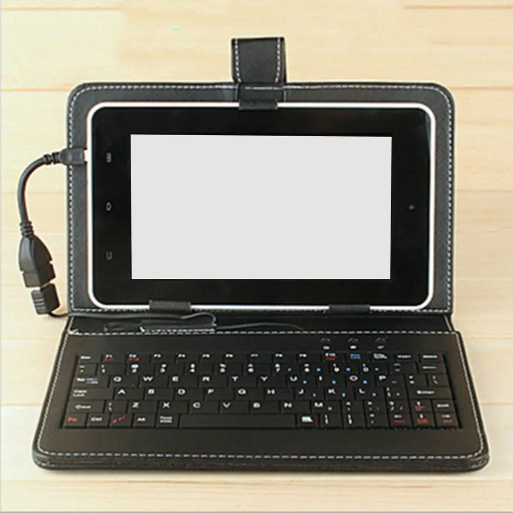 7 дюймов чехол из искусственной кожи чехол USB клавиатура для Android Windows Tablet