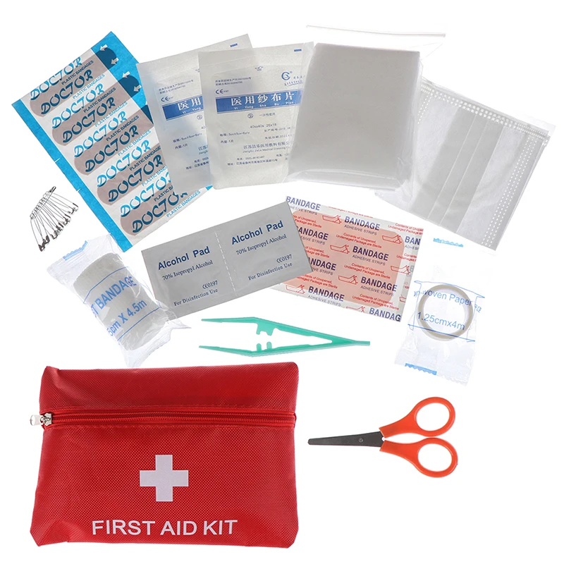 

1Set First Aid Energency Medical Bag 12 Types Mini Outdoor Home Emergency Survival Kit Brace Support