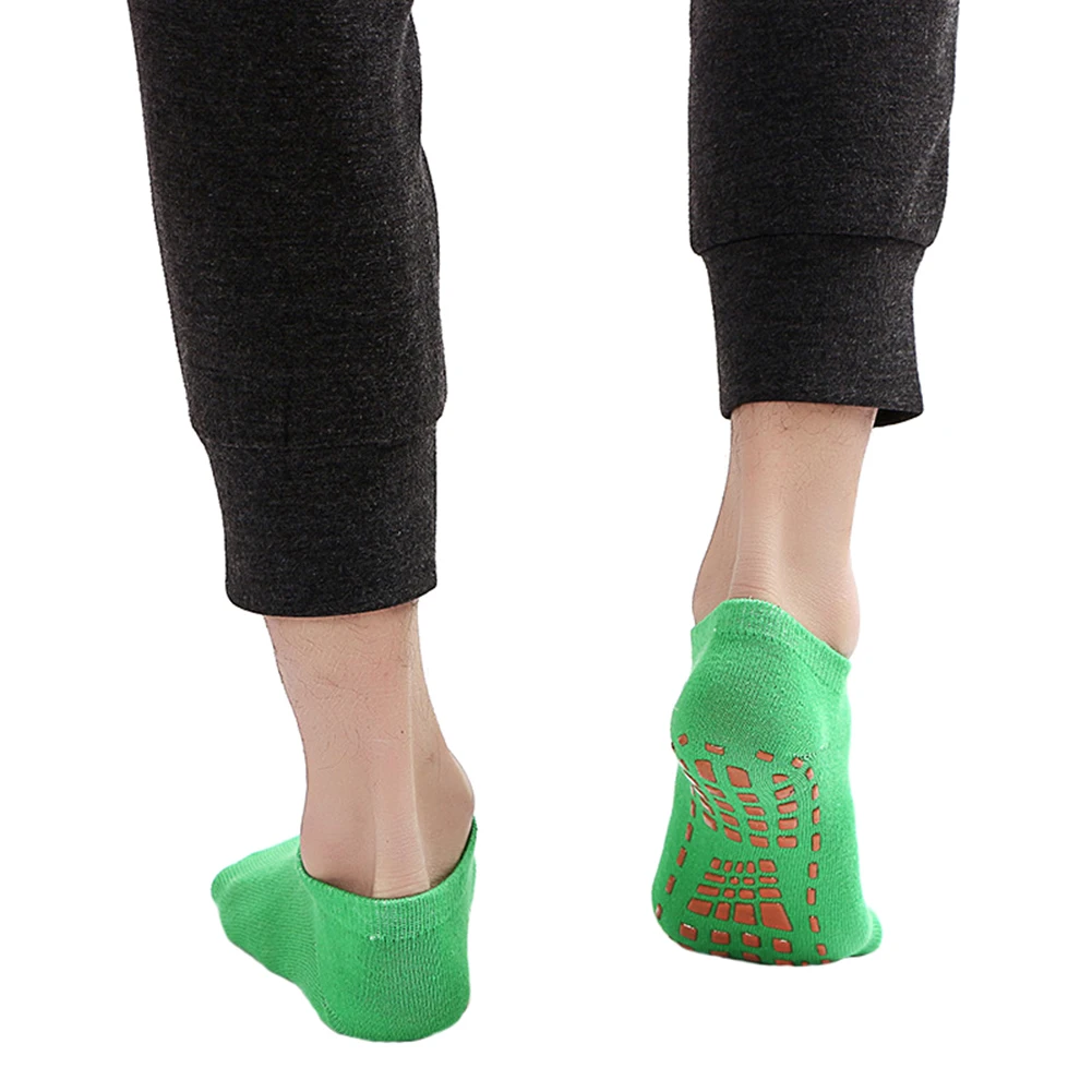 2 шт. унисекс хлопковые нескользящие носки для фитнеса с захватами батут тренажерный зал противоскользящие носки дышащие домашние носки
