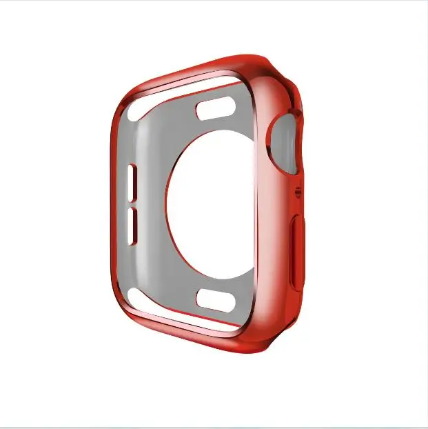 Гибкий покрытый ТПУ чехол для Apple Watch 42 мм 38 мм 40 мм 44 мм мягкий бампер Рамка протектор для iWatch Series5 4 3 2 1 - Цвет ремешка: red