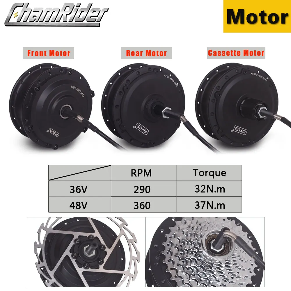 Chamrider Электрический велосипед Ebike комплект 250W 350W 36V 48V 52V 17AH Полли Батарея MXUS LCD3 дисплей Julet водонепроницаемый разъем