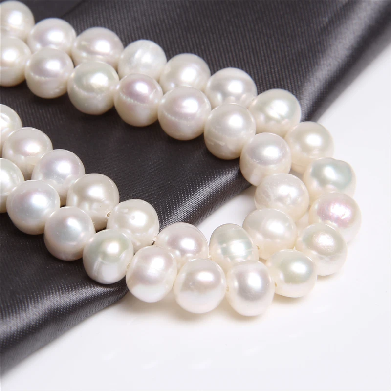 6-10mm White Real Potato Round Pearls Freshwater Natural Pearl Beads For DIY Necklace Bracelet Earring Jewelry Making 14