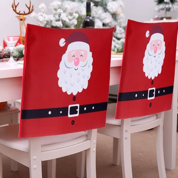 

Christmas Chair Cover, Cute Santa Claus Dining Chair Caps Slipcovers for Home Party Decor