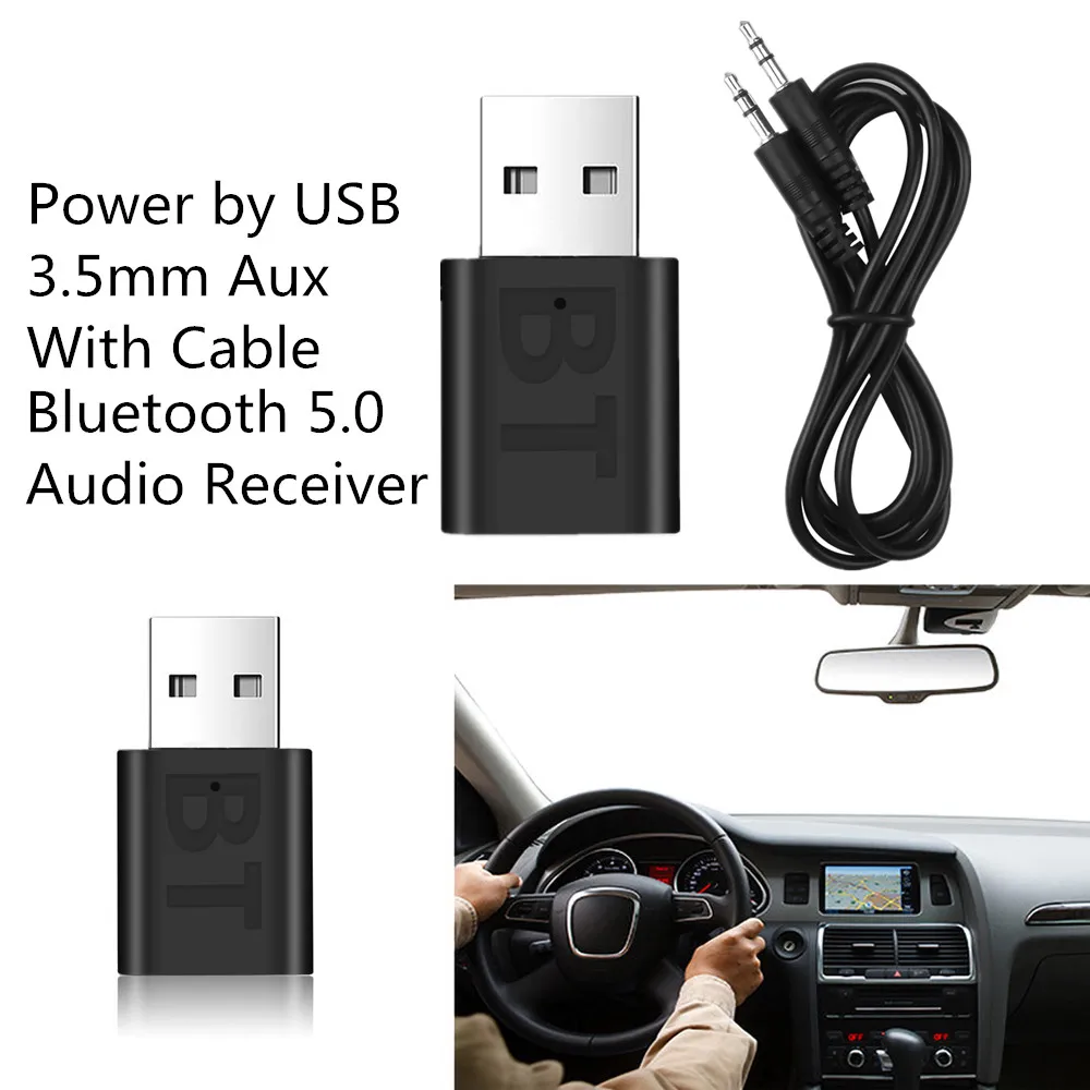 USB Power V5.0 Bluetooth приемник автомобильный комплект аудиоадаптер с разъемом 3 5 мм AUX