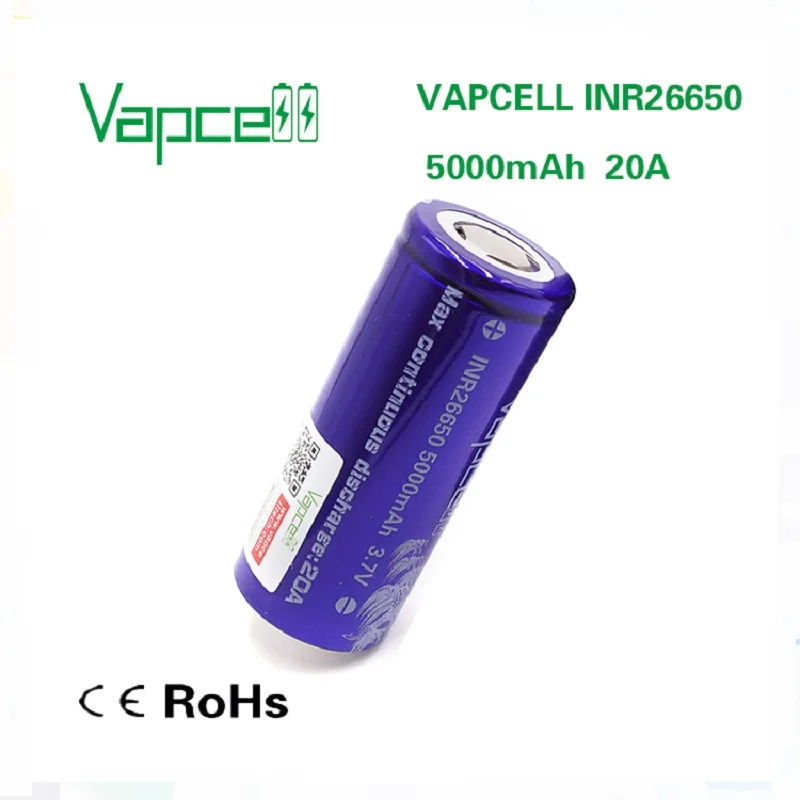 Vapcell оригинальный аккумулятор 26650 5000 мАч 20 А 3 7 В | Электроника