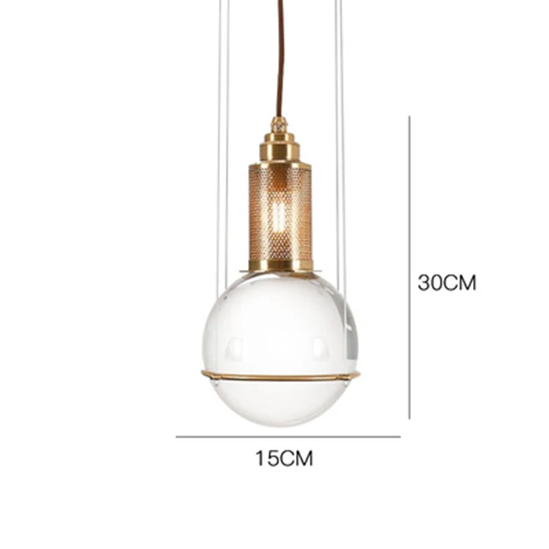 A American LED Crystal Ball Pendant Lights Lighting Nordic Retro Cafe Bar Living Room Lamp Restaurant Bedroom Decor Light Fixtures - Цвет корпуса: A