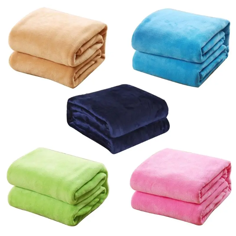 

Warm Soft Coral Fleece Blanket Solid Color Home Textile for Baby Newborn Adult