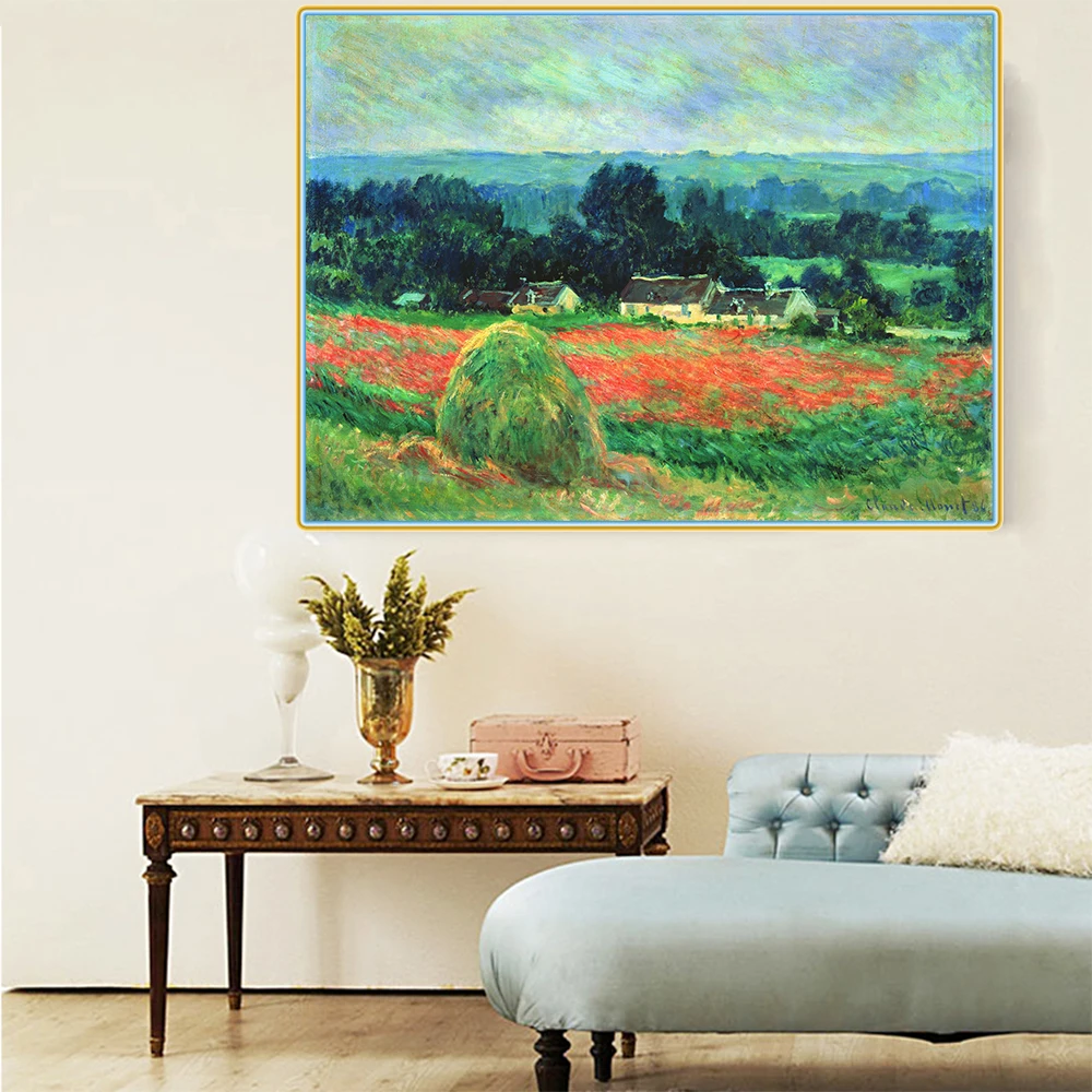 

Citon Claude Monet《Haystack at Giverny》Canvas Art Oil Painting Artwork Picture Modern Wall Decor Home Living room Decoration