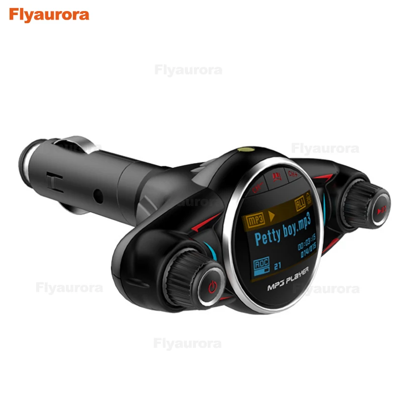 

Bluetooth FM Transmitter Car MP3 Player Handsfree Car Kit 2-USB Charger Support TF Card Display Charger Wireless Music Audio