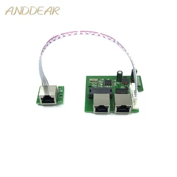

OEM factory direct mini fast 10 / 100mbps 3-port Ethernet network lan hub switch board two-layer pcb 3 rj45 5v 12v head port
