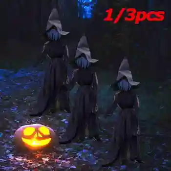 

1.6M Black Light-Up Witches Make a Terrible Noise Home Yard Halloween Festive Atmosphere Decorations Halloween Simulation Witch