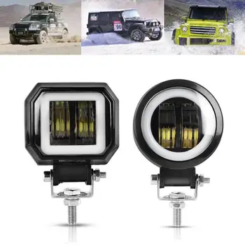 

1PC 20W Waterproof Round/Square LED Angel Eyes Light Bar Spot Light Motorcycle Offroad Car Boat Led Work Light Car Fog Light