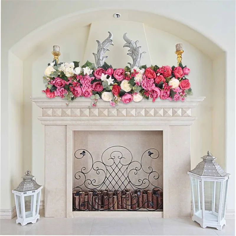 2 unids/lote 1M carretera citada flores artificiales fila boda decoracion flor pared arqueada vienta tienda hilera de|Искусственные и