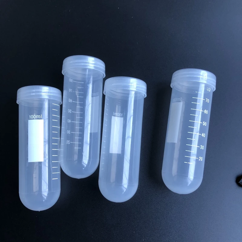 12pcs 100ml plastic centrifuge tube with scale line sample tube with screw cover cap use in PCR analysis centrifuge tube